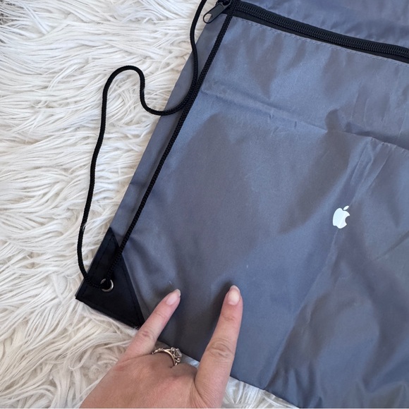 Apple | Gray Drawstring Backpack - Picture 3 of 4